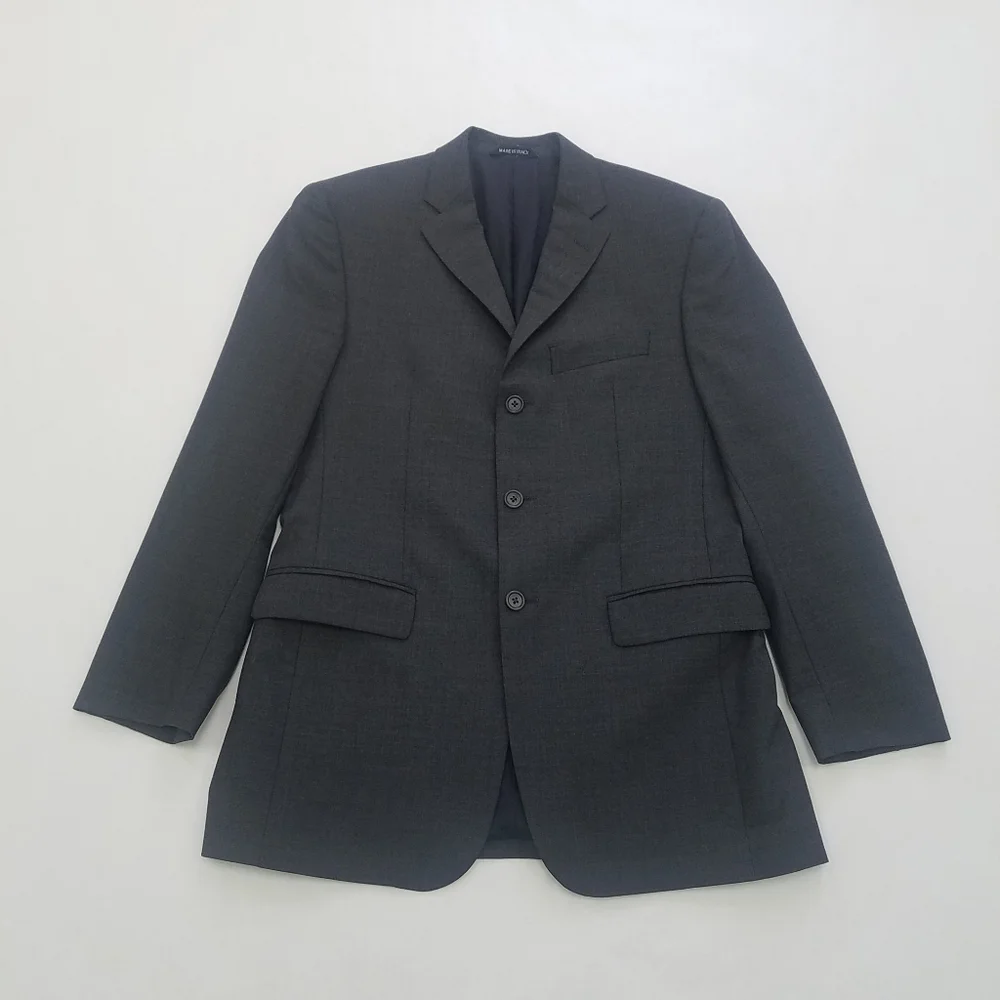 Barneys New York Three Button Wool Blend Blazer